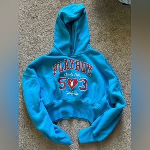Cropped playboy hoodie!